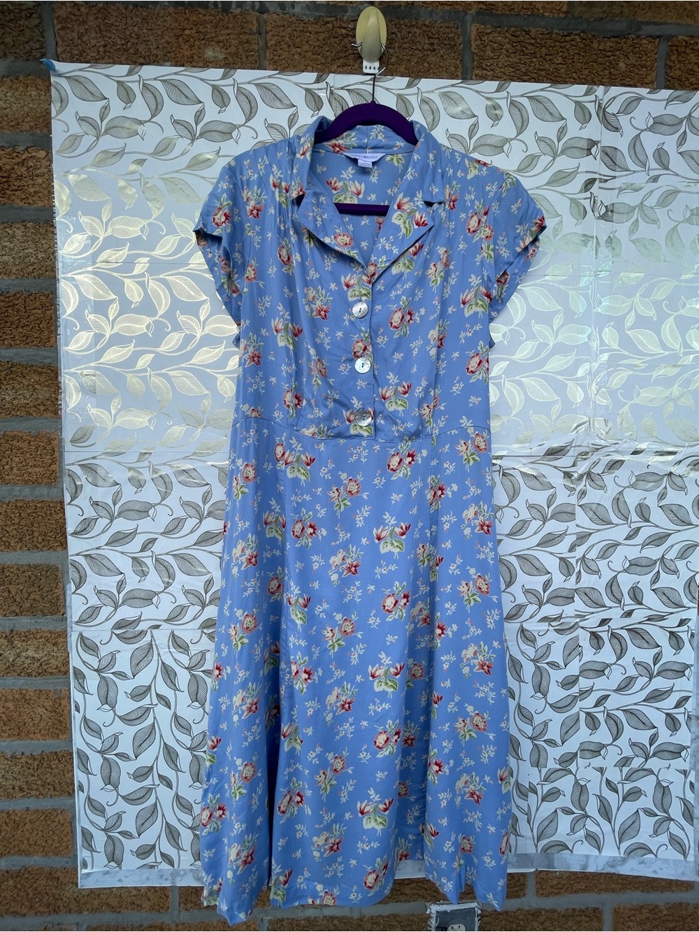 April Cornell Grandmacore Floral Button Front Dress Size Large Pockets - Picture 4 of 14